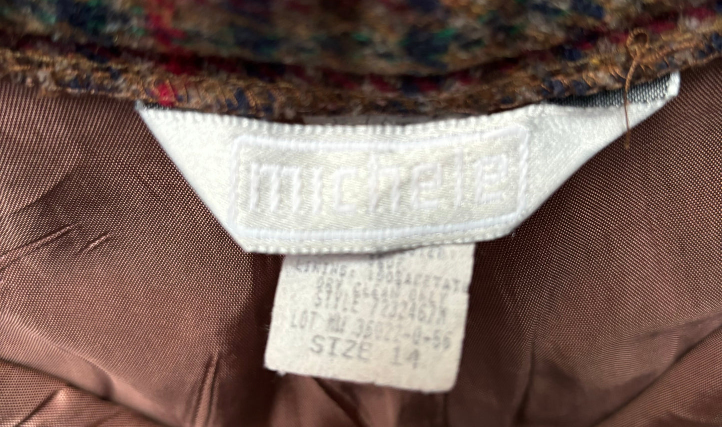 Made in USA Michele Herringbone Trousers Size 14