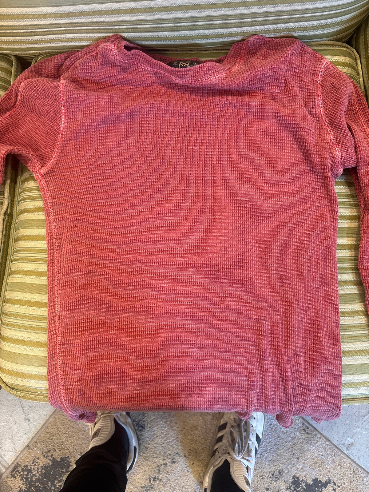 RRL Salmon Waffle-knit Long-sleeve