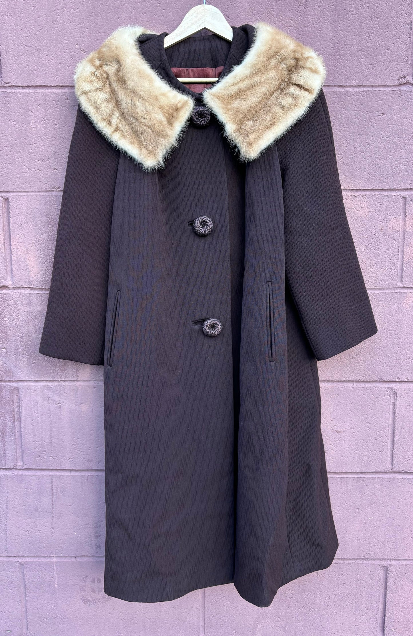 1960's Youthcraft Fur Collar Tweed Women's Jacket Union Brown