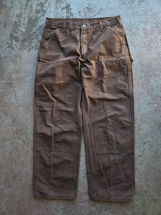 Cocoa Brown Carhartt Double Knee Pants Size 36 × 30