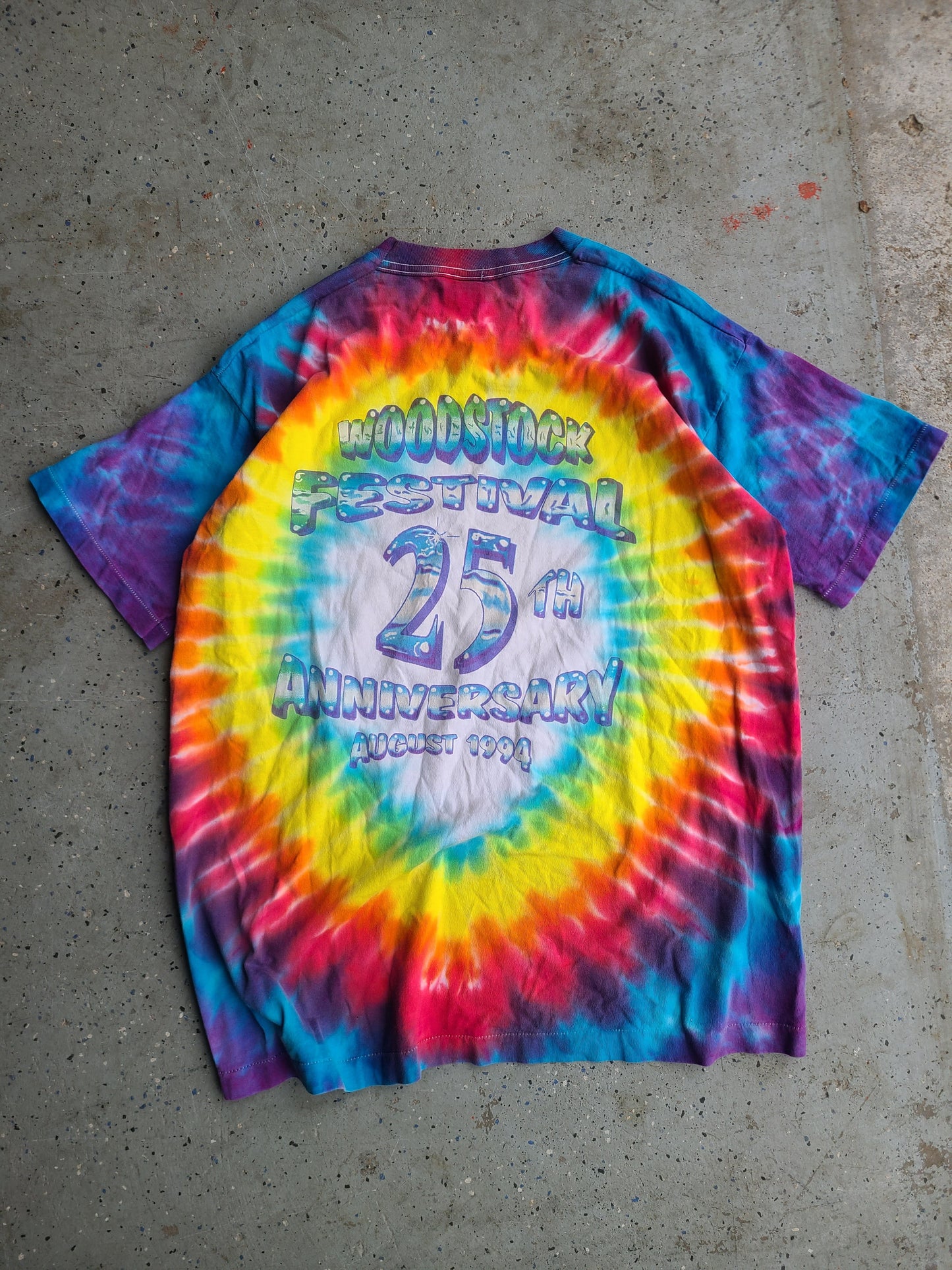 1994 Woodstock Festival 25th Anniversary Tye Dye T-shirt Size XL