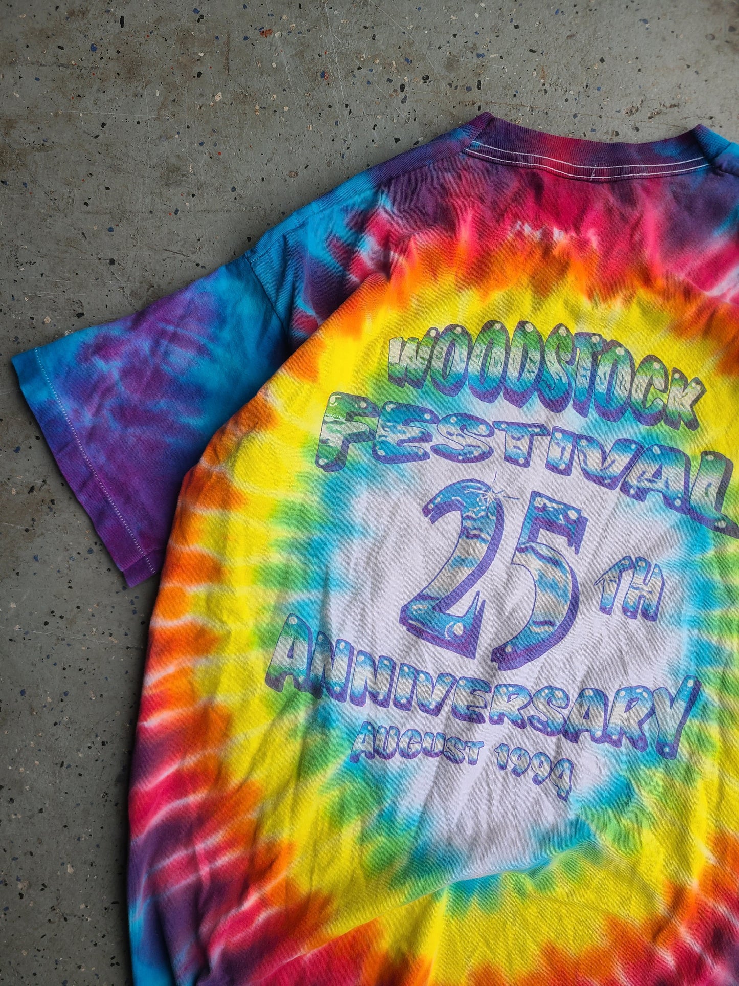 1994 Woodstock Festival 25th Anniversary Tye Dye T-shirt Size XL