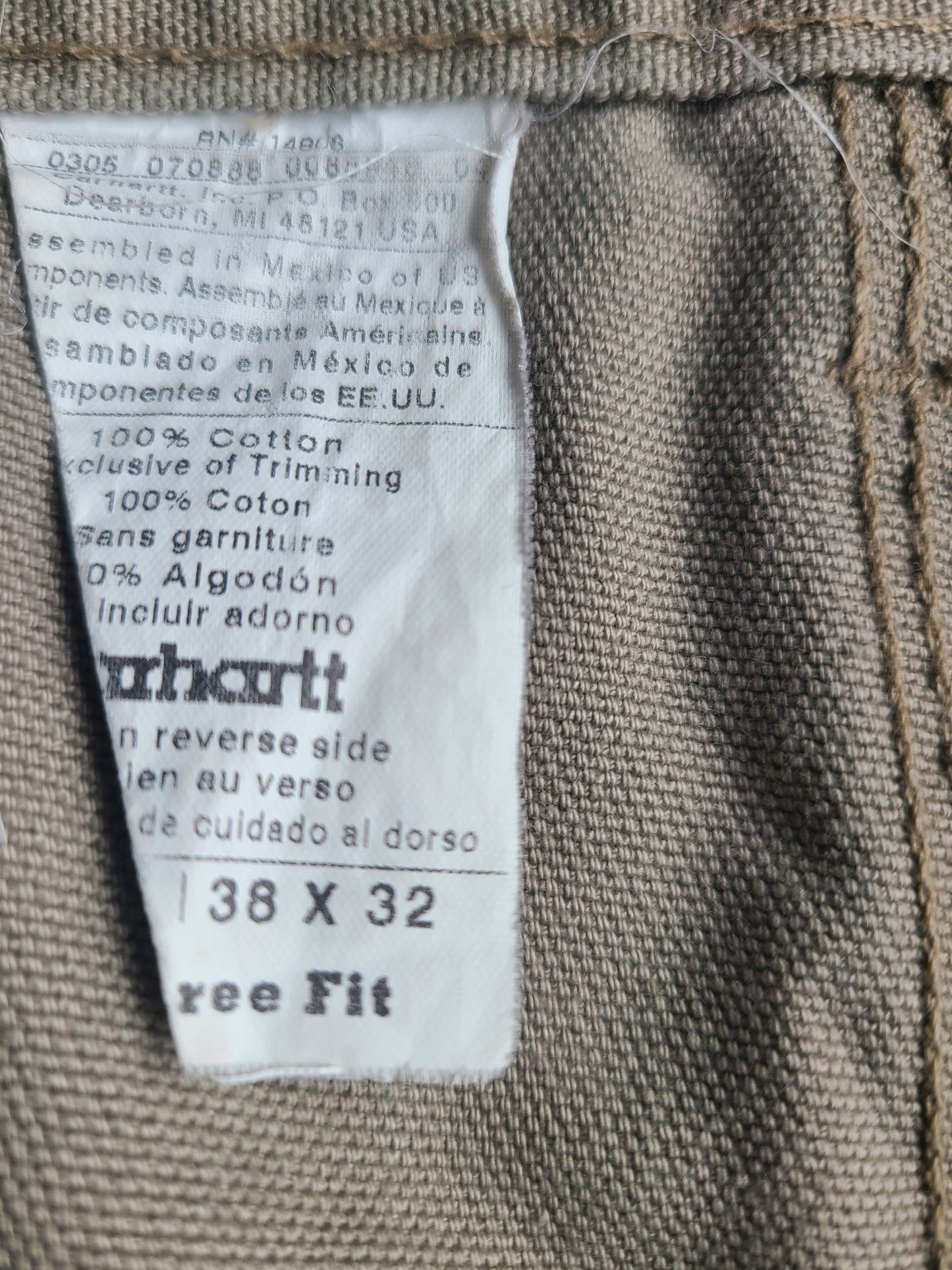 Carhartt Duck Canvas Carpenter Pants Size 38 × 32