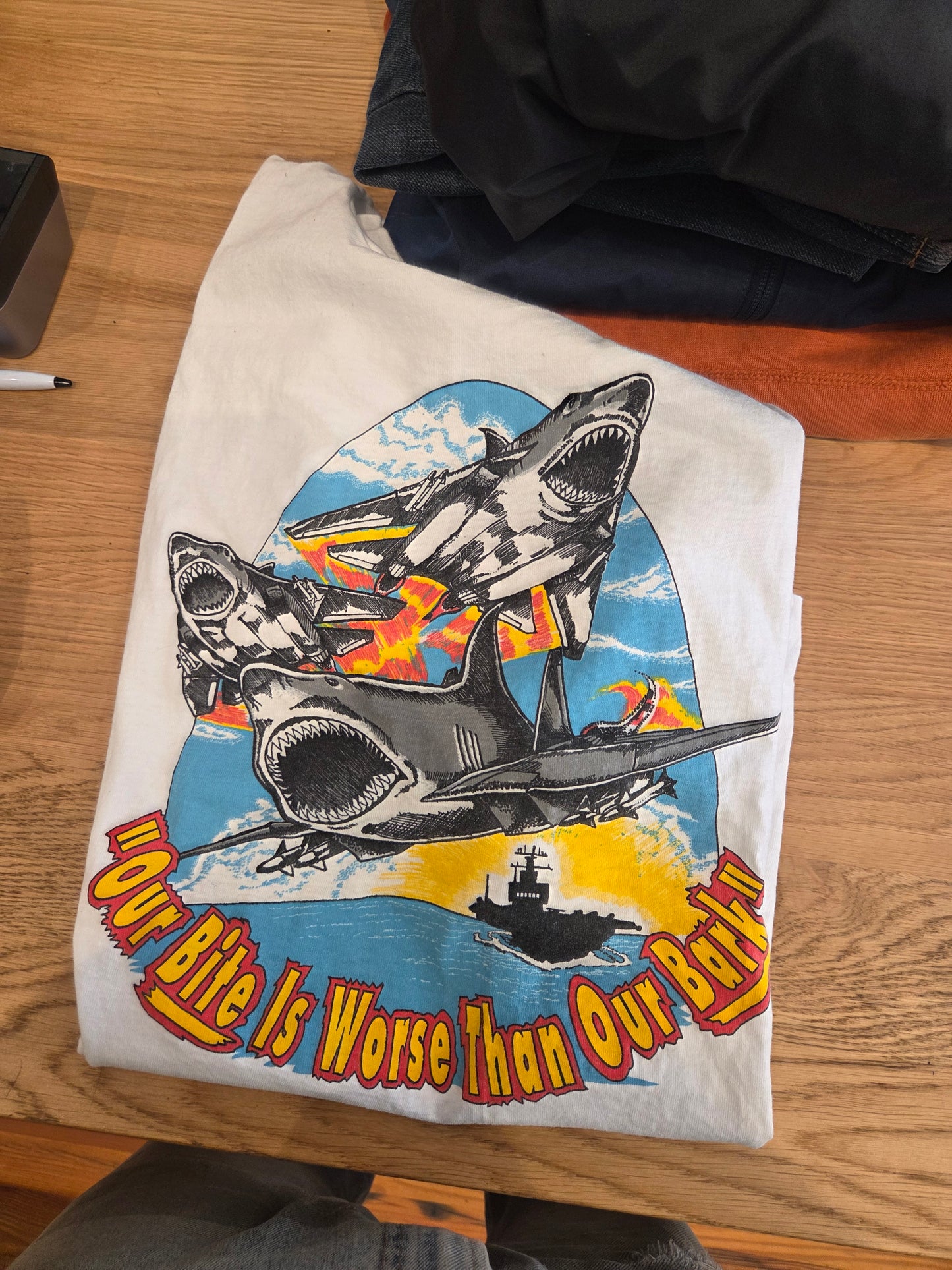 Shark navy pilot shirt
